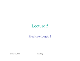 Predicate Logic 1