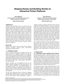 Shaping Stories and Building Worlds on Interactive Fiction Platforms