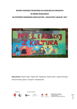 Raport Diagnozy Społecznej Dla Działań Kulturalnych W Gminie Wojsławice Na Potrzeby Programu Dom Kultury + Inicjatywy Lokalne 2017