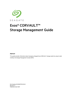 Seagate Exos CORVAULT Storage Management Guide