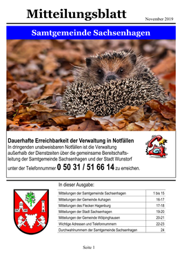 Mitteilungsblatt November 2019