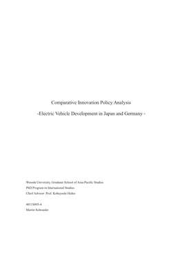 Comparative Innovation Policy Analysis -Electric