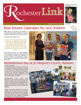 Real Advent Calendars for Sick Children He Bishop of Rochester Was Pleased to Tdonate Real Advent Calendars to the Sick Children of Hedgehog Ward in Pembury Hospital