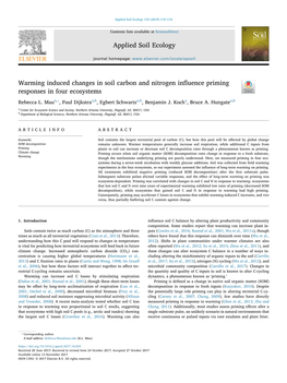 Warming Induced Changes in Soil Carbon and Nitrogen Influence Priming Responses in Four Ecosystems