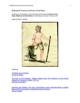 Eighteenth-Century Archives of the Body 1