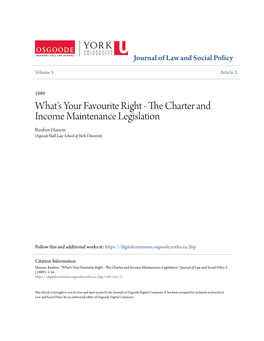 The Charter and Income Maintenance Legislation