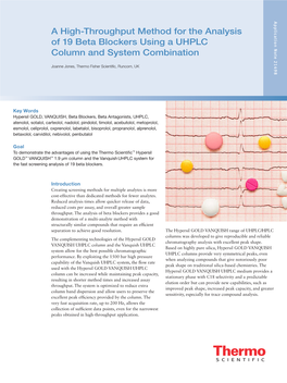 A High-Throughput Method for the Analysis of 19 Beta Blockers Using