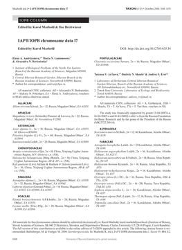 IAPT/IOPB Chromosome Data 17 TAXON 63 (5) • October 2014: 1148–1155