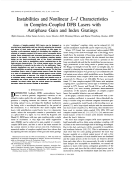 Instabilities and Nonlinear L-I Characteristics in Complex