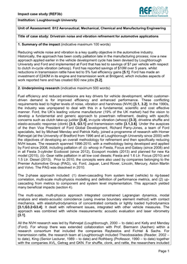 Drivetrain Noise and Vibration Refinement for Automotive Applications