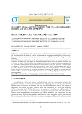 Selection of Rail System Projects with Analytic Hierarchy Process and Goal Programming