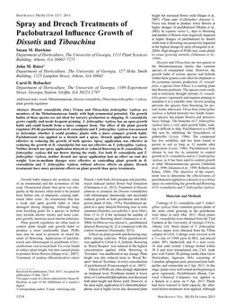 Spray and Drench Treatments of Paclobutrazol Influence Growth Of