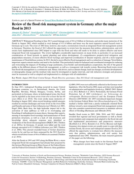Review of the Flood Risk Management System in Germany After the Major Flood in 2013