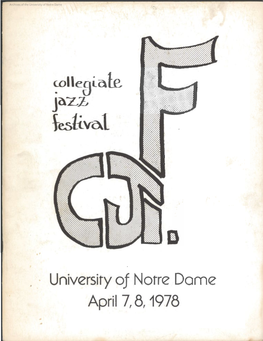 Notre Dame Collegiate Jazz Festival Program, 1978