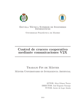 Control De Crucero Cooperativo Mediante Comunicaciones V2X