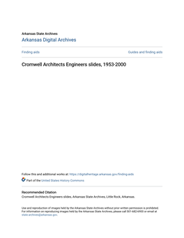 Cromwell Architects Engineers Slides, 1953-2000