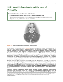 12.1 | Mendel's Experiments and the Laws of Probability