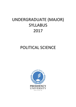 Undergraduate (Major) Syllabus 2017 Political Science