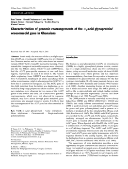 Orosomucoid Gene in Ghanaians