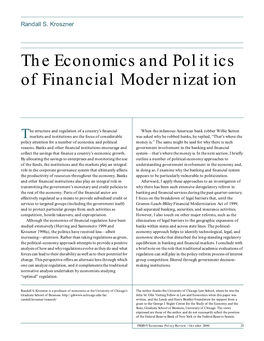 The Economics and Politics of Financial Modernization