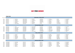 The Match Schedule