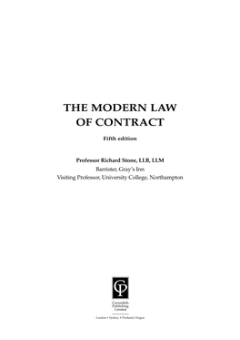 The Modern Law of Contract