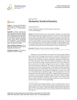 Mechanistic Trends in Chemistry