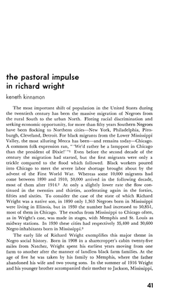 The Pastoral Impulse in Richard Wright 41