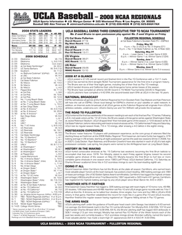 UCLA Baseball – 2008 NCAA REGIONALS