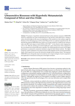 Ultrasensitive Biosensor with Hyperbolic Metamaterials Composed of Silver and Zinc Oxide