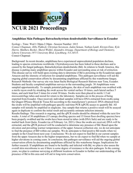 NCUR Proceedings