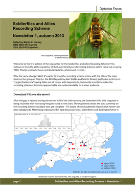 Soldierflies and Allies Recording Scheme Newsletter 1, Autumn 2013