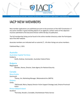 Iacp New Members