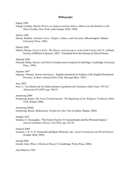 Bibliography Adang 1996 Adang, Camilla, Muslim Writers on Judaism