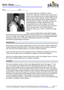 L2 Amir Khan Comprehension.Pdf