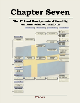 Chapter Seven the 4Th Great-Grandparents of Sven Hög and Anna Stina Johansdotter Chapter Seven the 4Th Great-Grandparents of Sven Hög