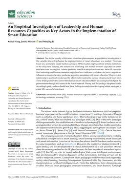 An Empirical Investigation of Leadership and Human Resources Capacities As Key Actors in the Implementation of Smart Education