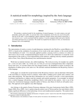 A Statistical Model for Morphology Inspired by the Amis Language