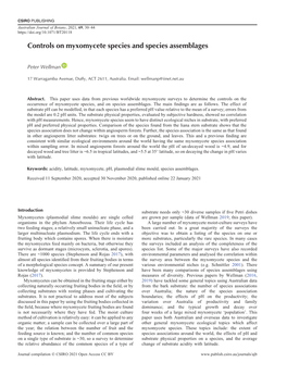 Controls on Myxomycete Species and Species Assemblages