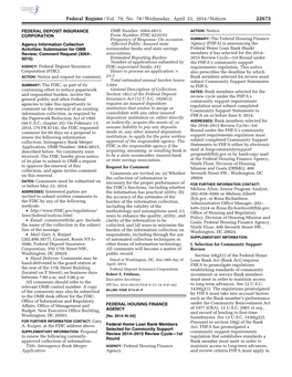 Federal Register/Vol. 79, No. 78/Wednesday, April 23, 2014