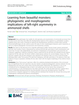 Phylogenetic and Morphogenetic Implications of Left-Right Asymmetry