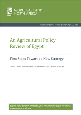 An Agricultural Policy Review of Egypt