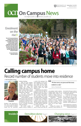 Calling Campus Home Record Number of Students Move Into Residence  Shannon Boklaschuk Residence Buildings
