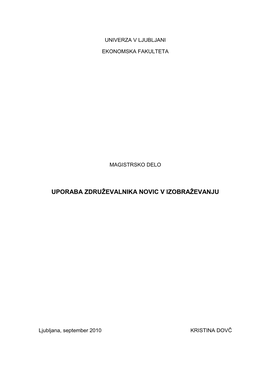 Uporaba Združevalnika Novic V Izobraževanju