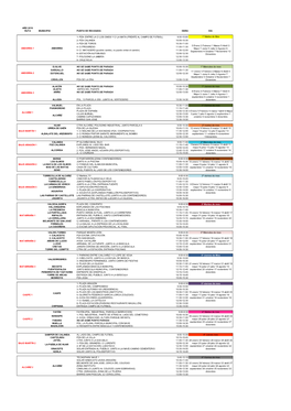 RUTAS Y HORARIOS Pto. Limpio 2016