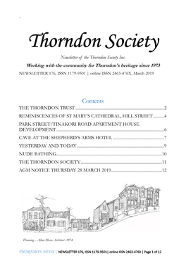 Thorndon Society Newsletter of the Thorndon Society Inc