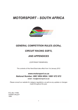 Motorsport - South Africa