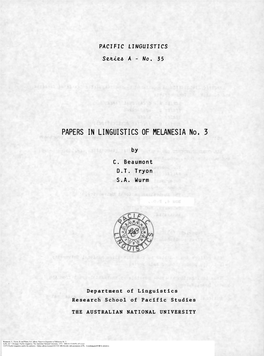 Papers in Linguistics of Melanesia No. 3