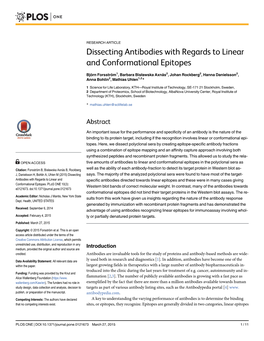 Dissecting Antibodies with Regards to Linear and Conformational Epitopes