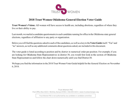 2018 Trust Women Oklahoma General Election Voter Guide